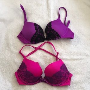 Two Victoria Secret Push Up Bras